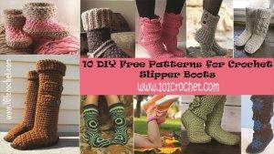 DIY crochet slipper boots