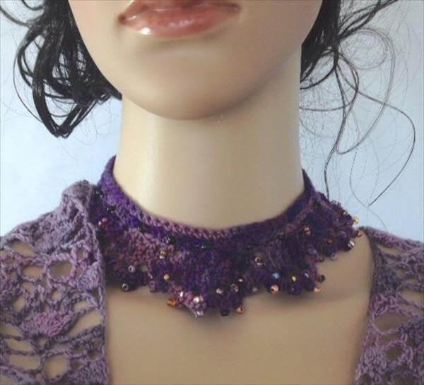 chic crochet beaded necklace