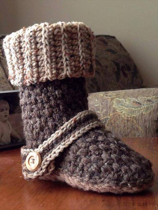 Easy crochet slipper outlet boots