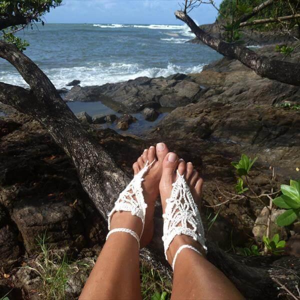 simple barefoot crochet sandals