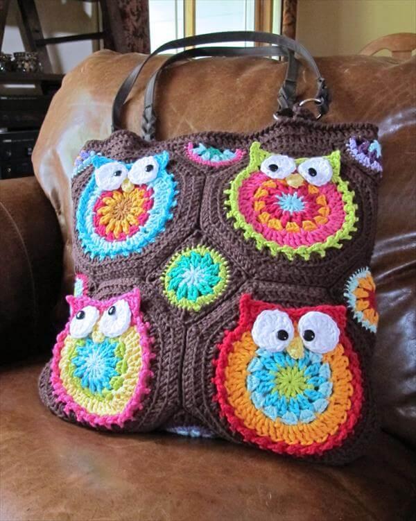 diy crochet owl tote pattern