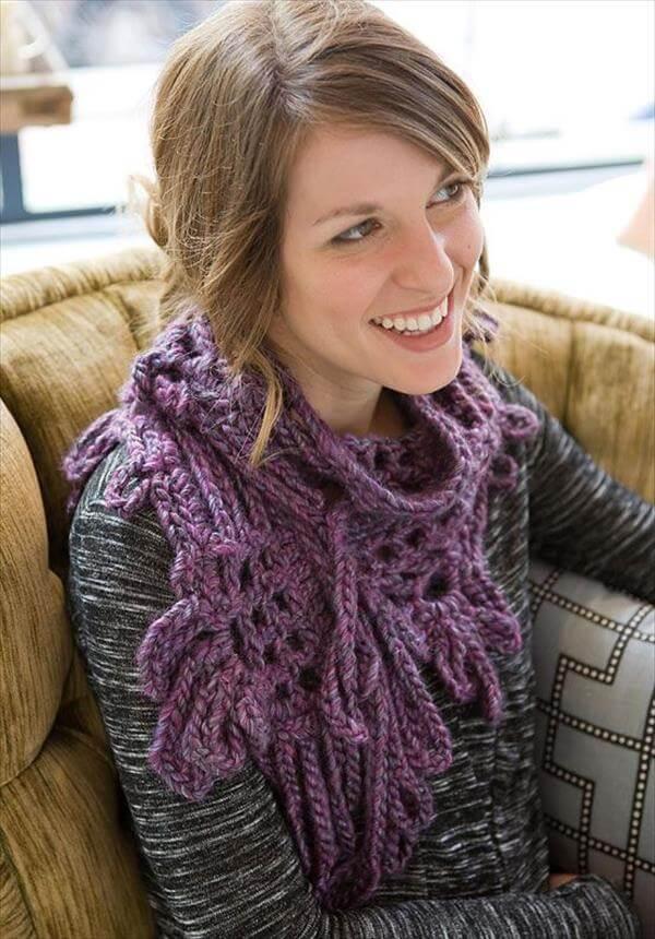 purple crochet scarf pattern