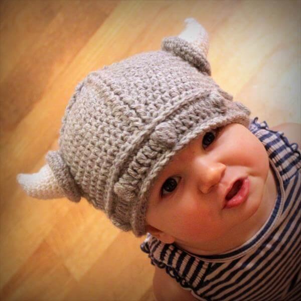 crochet viking hat for kids