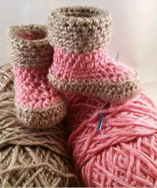 kids crochet slipper boots pattern