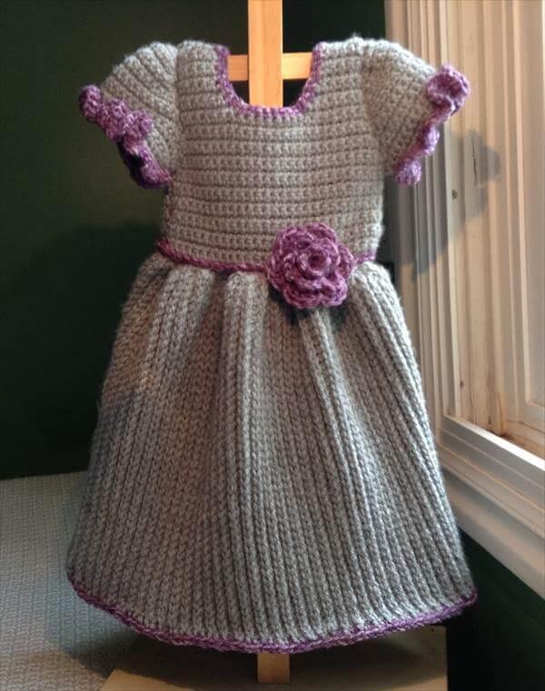 diy free crochet winter baby dress