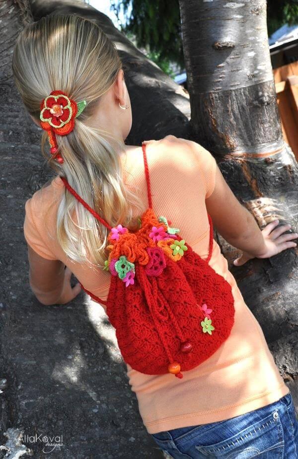 easy crochet flower fiesta backpack pattern