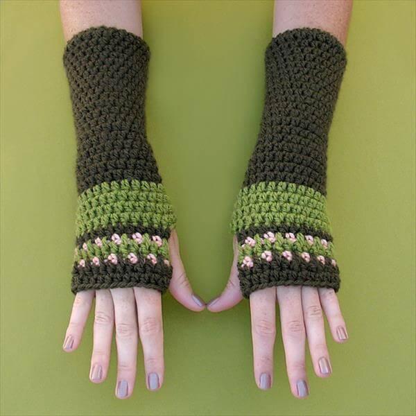 diy crochet arm warmer pattern