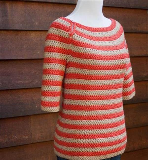 easy women sweater crochet pattern