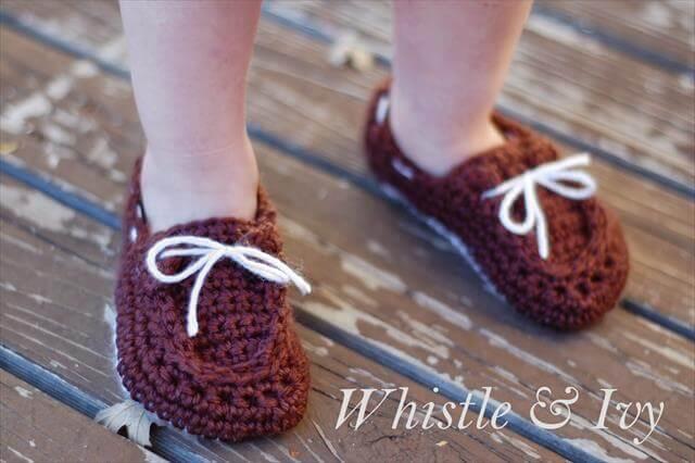 Crochet Toddler Boat Slippers