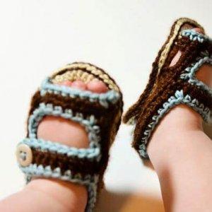 free crochet baby summer sandals