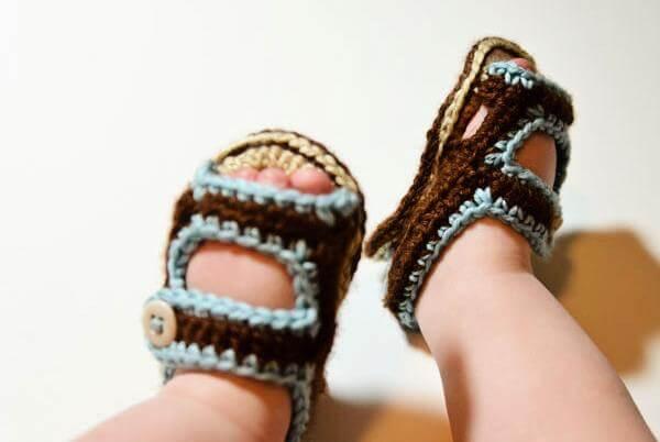 free crochet baby summer sandals