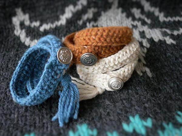 Crochet Patterns Galore - Rustic Wrap Bracelet