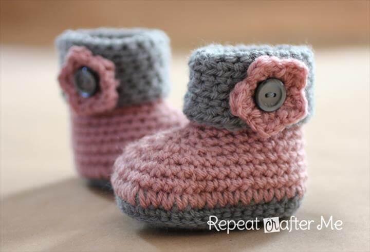 free crochet baby shoes pattern