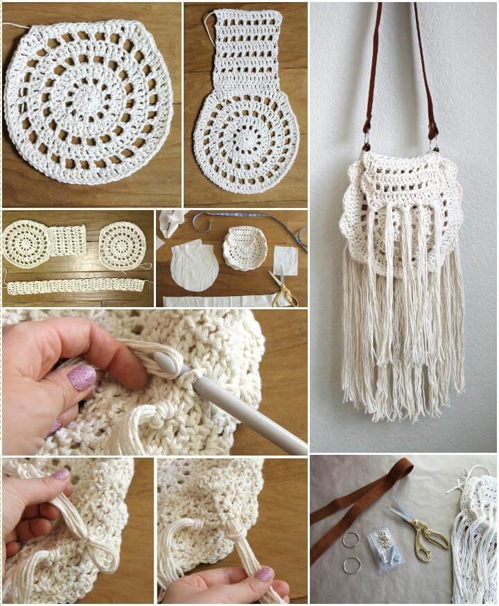 super stylish crochet boho tassel bag pattern