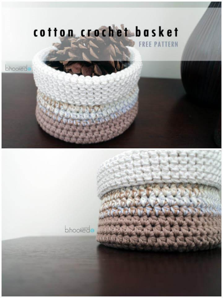 chunky round crochet ombre basket free pattern