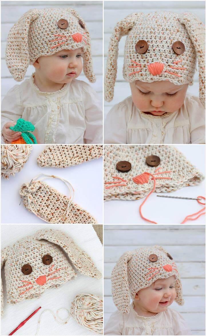 crochet baby bunny hat