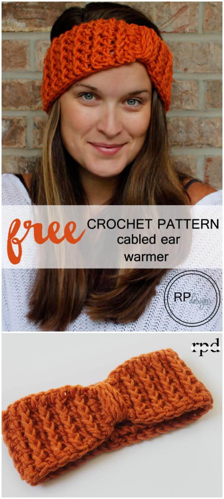 easy crochet cabled earwarmers