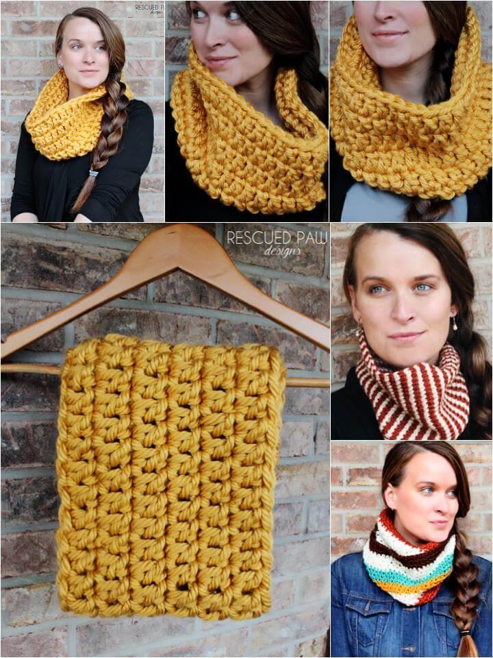 free crochet chunky infinity scarf pattern