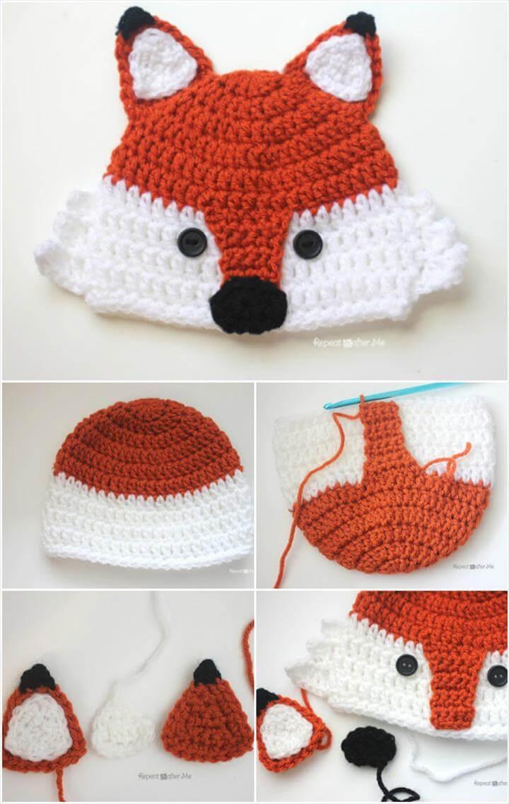 free crochet fox hat pattern