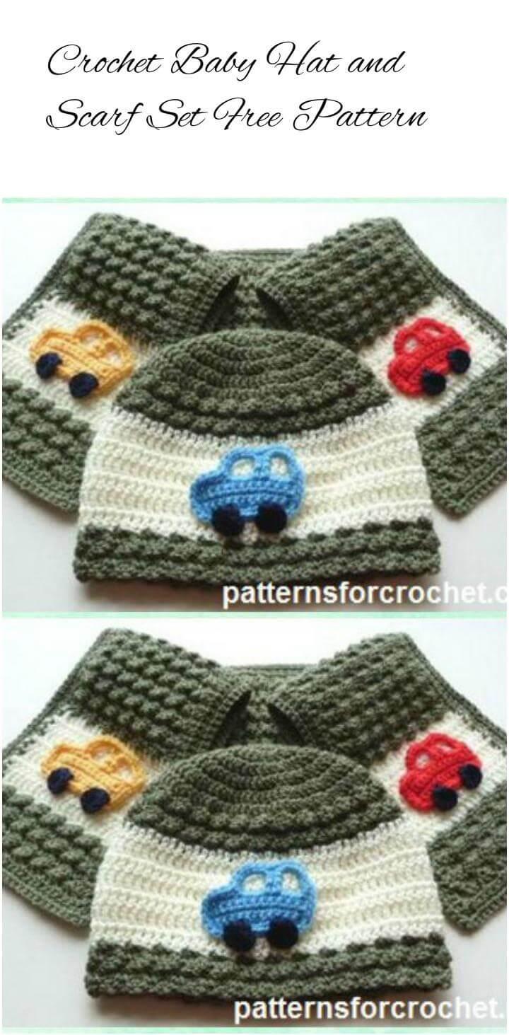 crochet kids hat and scarf set