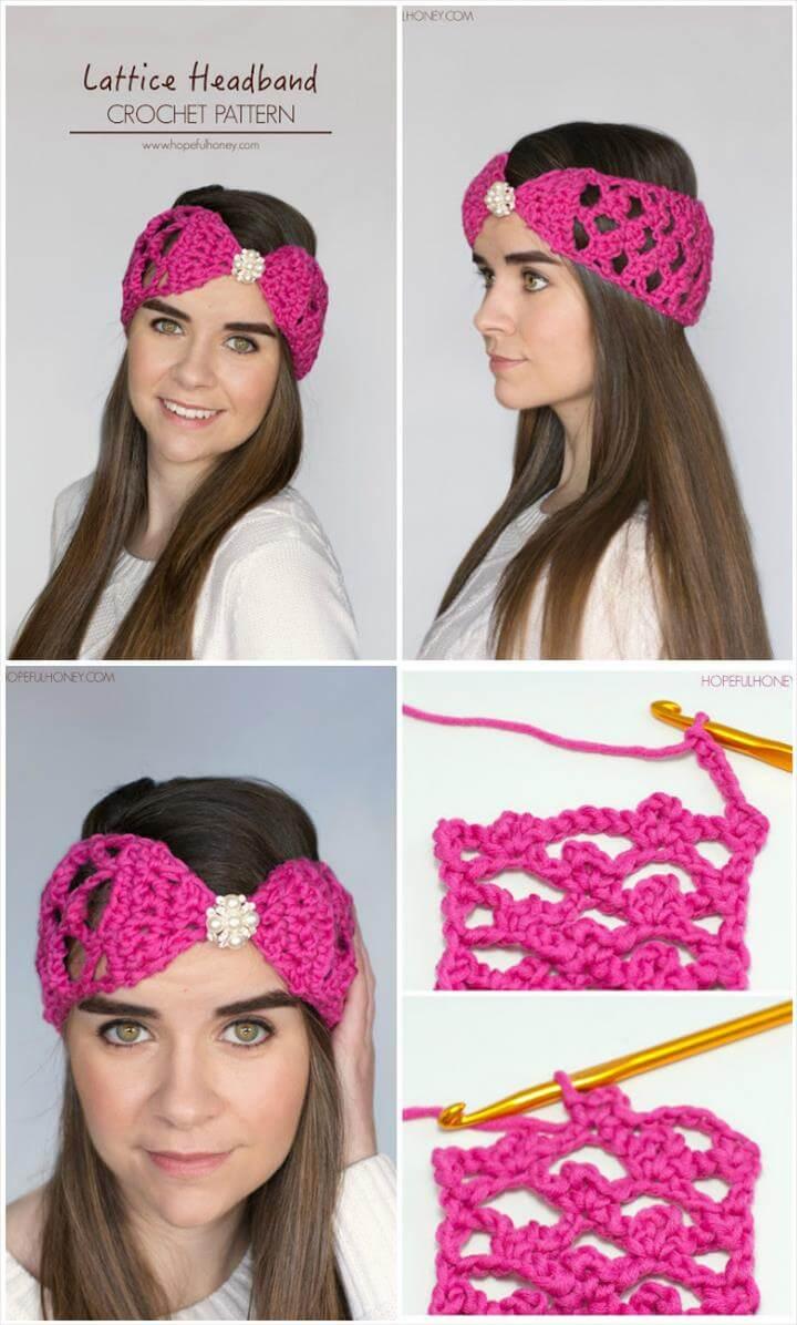 easy crochet lattice headband