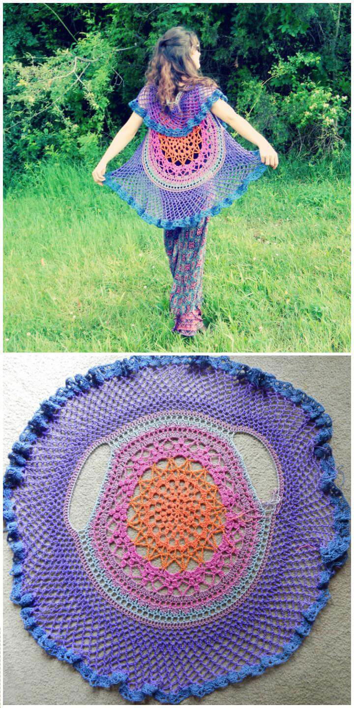 12 Free Crochet Patterns for Circular Vest Jacket 101 Crochet Patterns