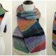 multicolored crochet textured waves scarf