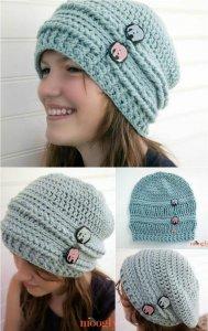 ups and downs crochet slouchy beanie pattern