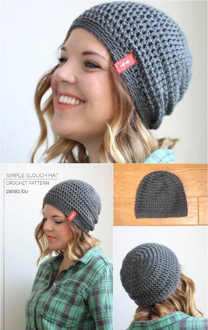 free crochet slouch hat pattern