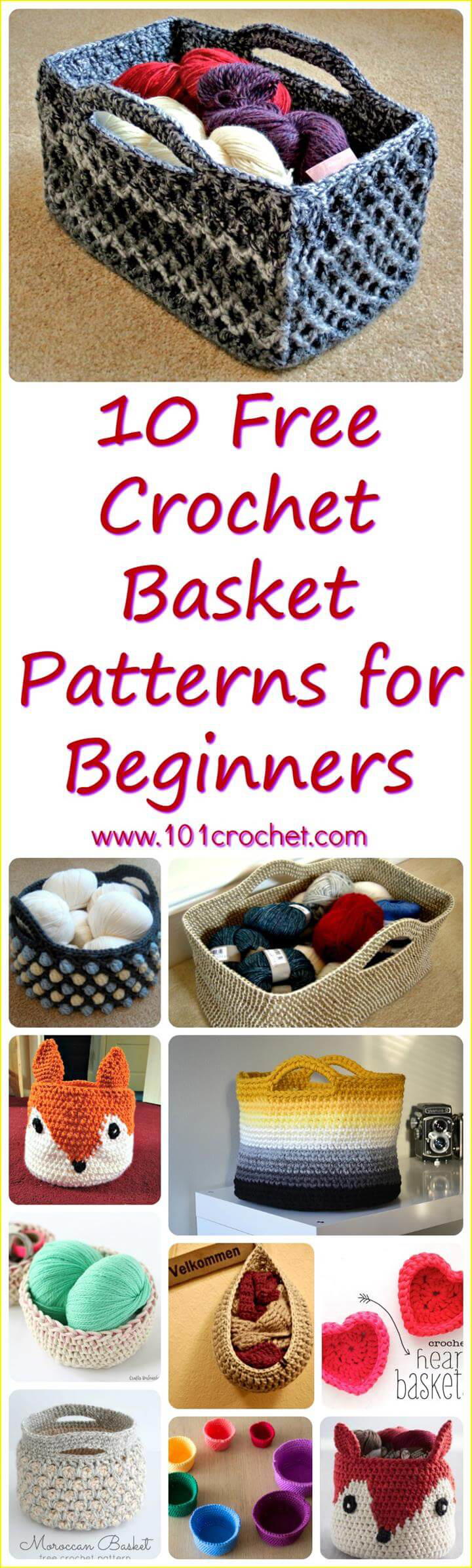 10 Free Crochet Basket Patterns