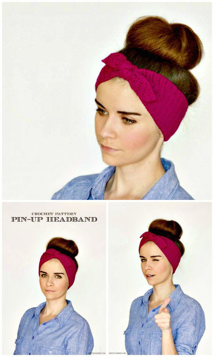 Adorable and Easy Free Crochet Retro Pin-up Headband Pattern