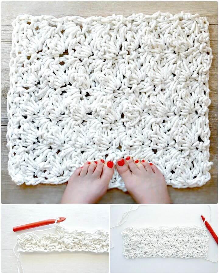 Easy Free Crochet Bath Rug With Rope Pattern