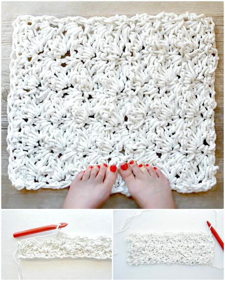 Easy Free Crochet Bath Rug With Rope Pattern