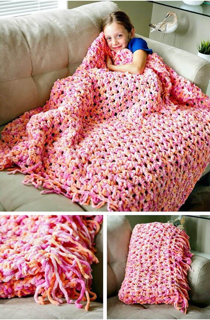 Super Easy Free Crochet Cozy Blanket Pattern