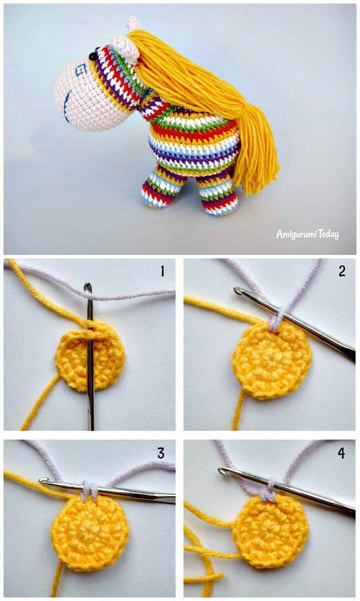 Easy Free Crochet Rainbow Pony Amigurumi Pattern