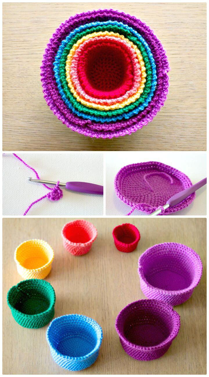 Crochet Pattern: Rainbow Storage Basket