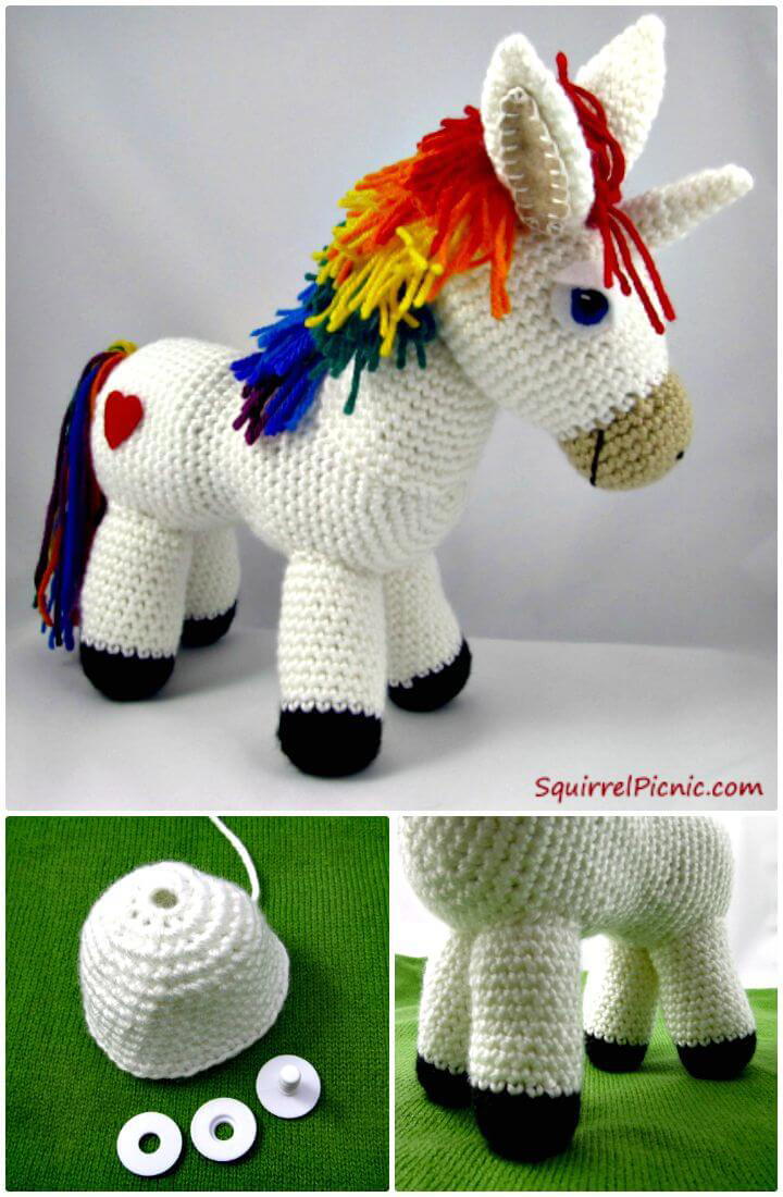 Stylish Free Crochet Rainbow Donkey Pattern