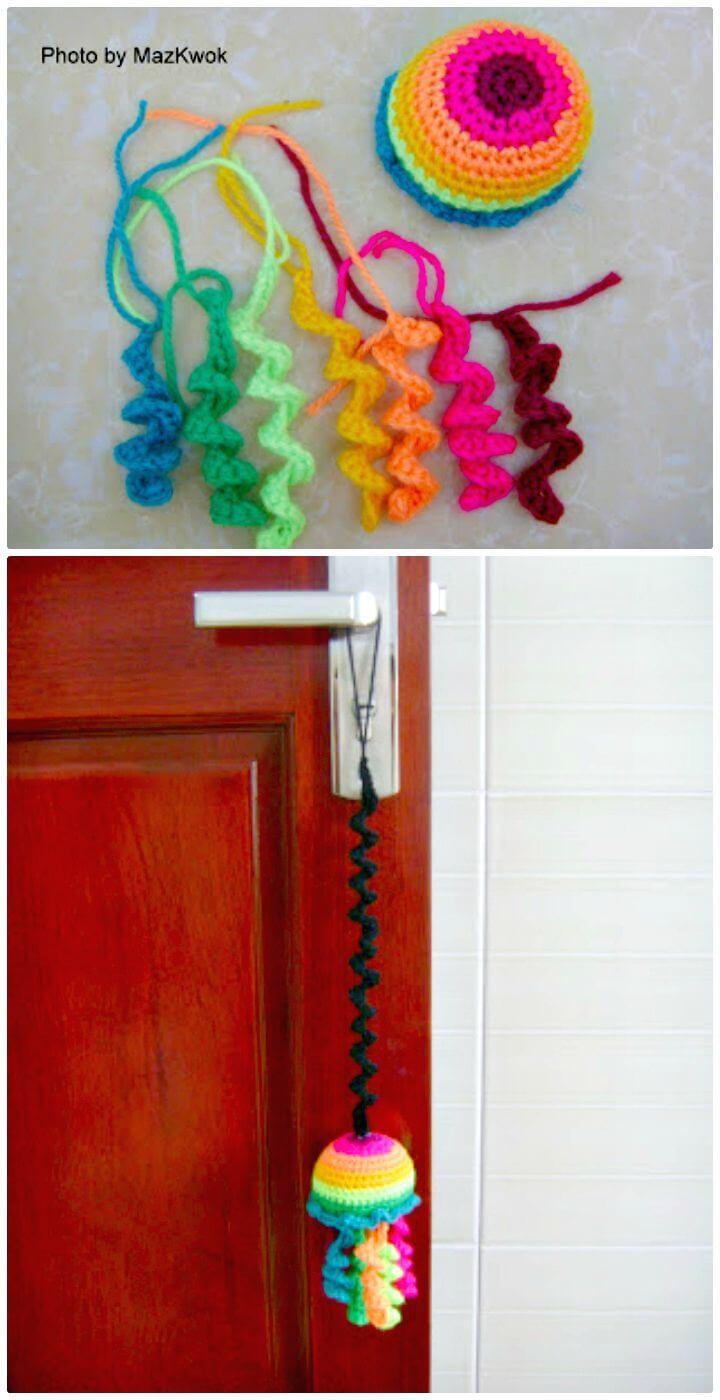 Easiest Crochet Bouncing Rainbow Jellyfish - Free Pattern